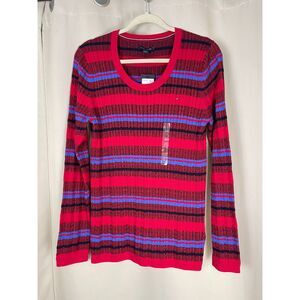 Tommy Hilfiger Ribbed Knit Striped Sweater - Size L/G